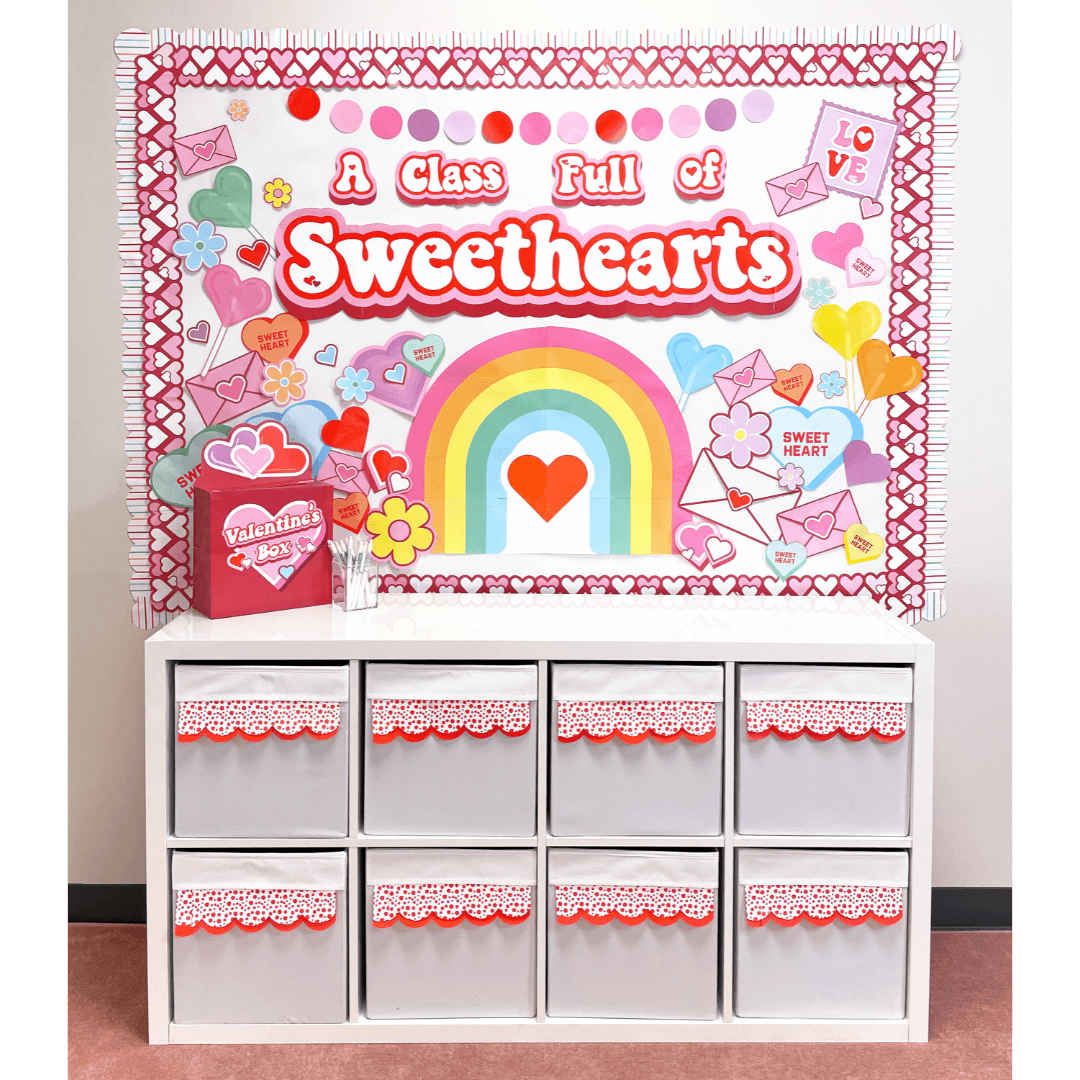 Valentine's Day Bulletin Board Set, bulletin board cutouts, borders and letters