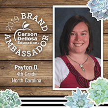 2018–2019 Carson Dellosa Education Brand Ambassador Payton D.