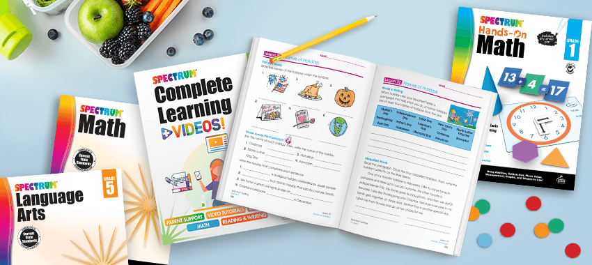 Spetrum Language Arts, Spectrum Math, and Spectrum Complete Workbooks Spetrum Language Arts, Spectrum Math, and Spectrum Complete Workbooks