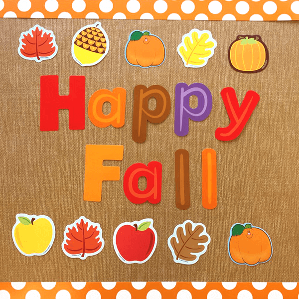 Classroom Bulletin Board decorated with Fall classroom decor