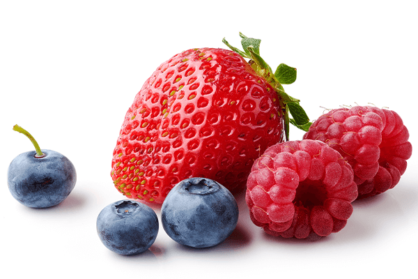 Fresh raspberries and blackberries