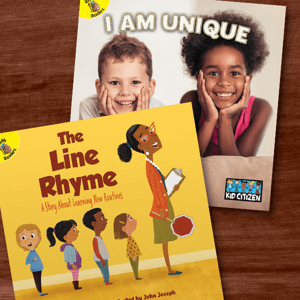 social emotional learning readers, "The Line Rhyme" and "I am Unique"