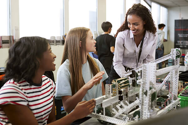 young women scientists