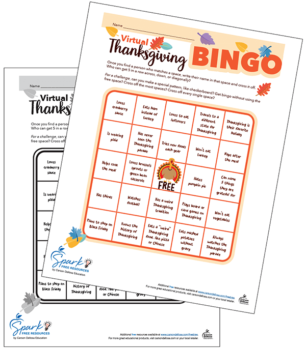Free Thanksgiving Bingo Teacher Resource