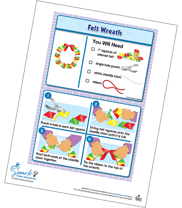 Felt Winter Wreath Free Printable Worksheet